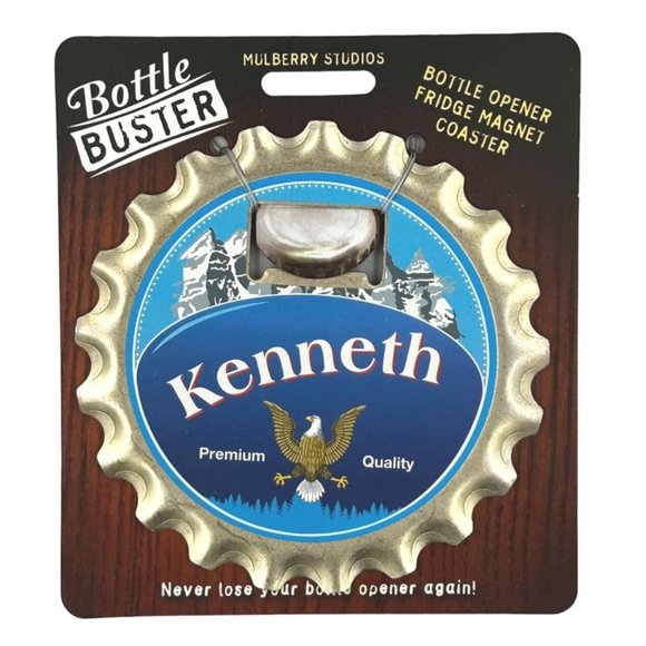 Kenneth Bottle Buster Bottle Opener Fridge Magnet Coaster Pre-Personalized - Picture 1 of 1